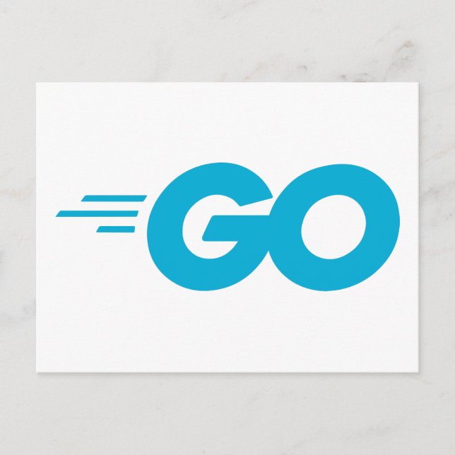 Carte Postale Logo Golang (Go Programming Language) (Devant)