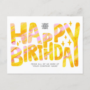 Carte Postale Logo Jaune Fun Crayon manuscrit Anniversaire