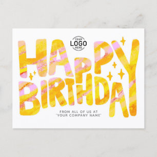 Carte Postale Logo Jaune Fun Crayon manuscrit Anniversaire