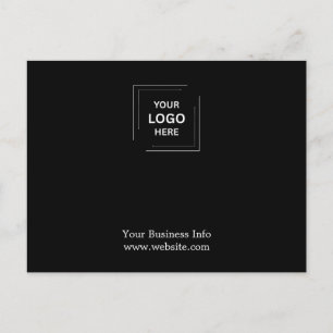 Carte Postale Logo noir personnalisé pour entreprises profession