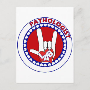 CARTE POSTALE LOGO PATHOLOGISTE TOUR ASL I LOVE LAB