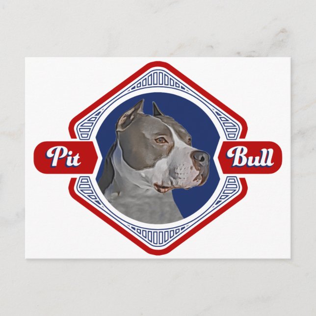 Carte Postale Logo Patriotic Pit Bull Dog (Devant)