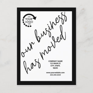 Carte Postale Logo personnalisé Adresse du Faire-part de déplace