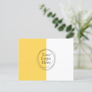 Carte Postale Logo Personnalisé Moderne Minimaliste Moutarde Jau