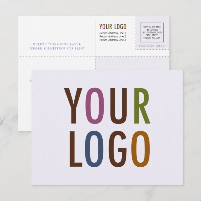 Carte Postale Logo promotionnel personnalisé de l'entreprise (Devant / Derrière)