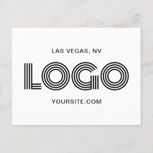 Carte Postale Logo rectangulaire moderne noir