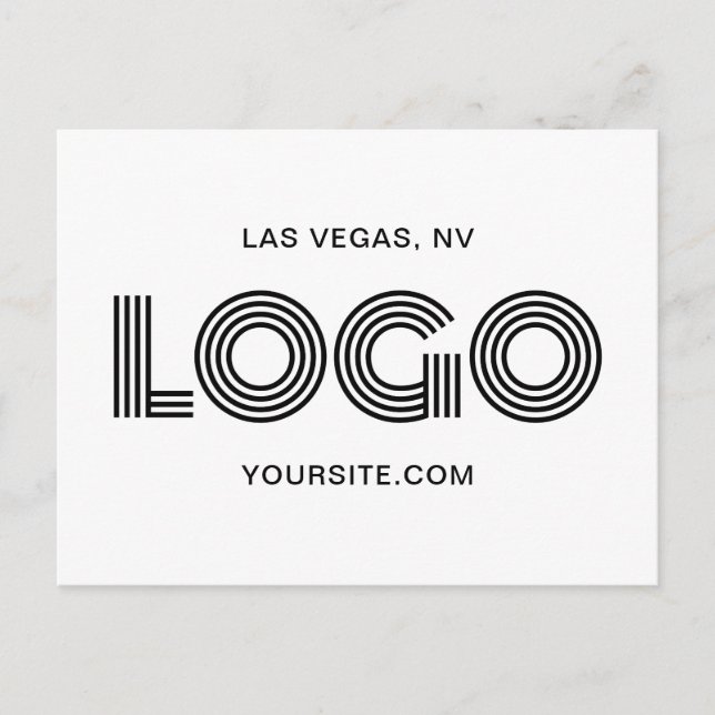Carte Postale Logo rectangulaire moderne noir (Devant)