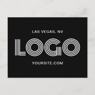 Carte Postale Logo rectangulaire moderne noir et blanc