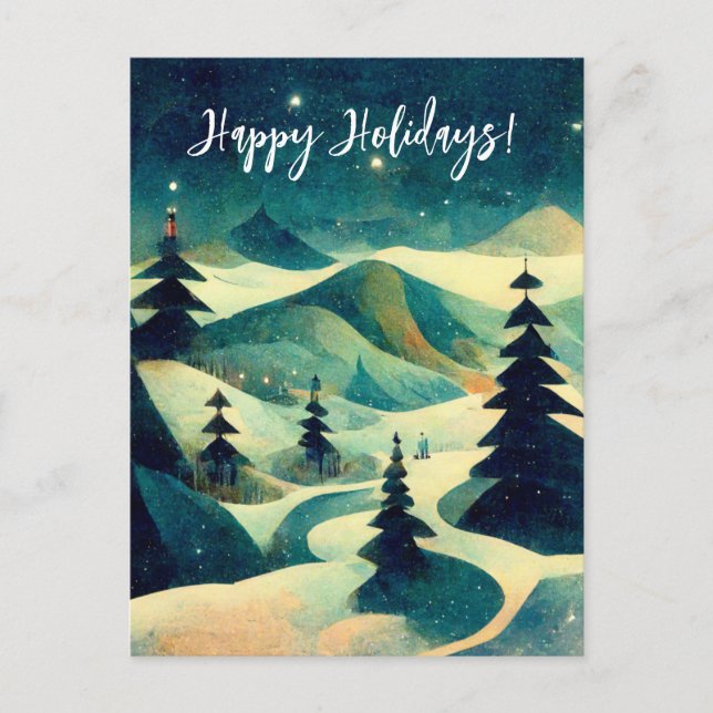 Carte postale Logo Retro Business Christmas Painti (Devant)