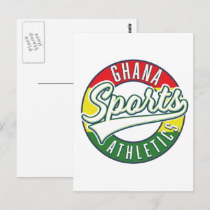 Carte Postale logo rétro de l'athlétisme des sports du Ghana