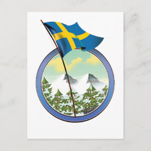 Carte Postale Logo rétro de Suède