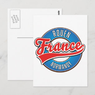 Carte Postale Logo rétro Rouen Normandie France