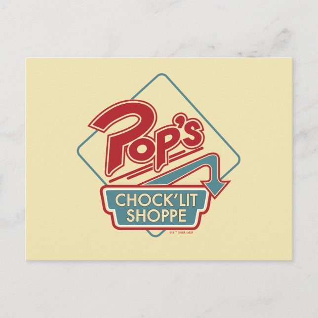 Carte Postale Logo rouge de la boutique Pop's Chock'Lit (Devant)