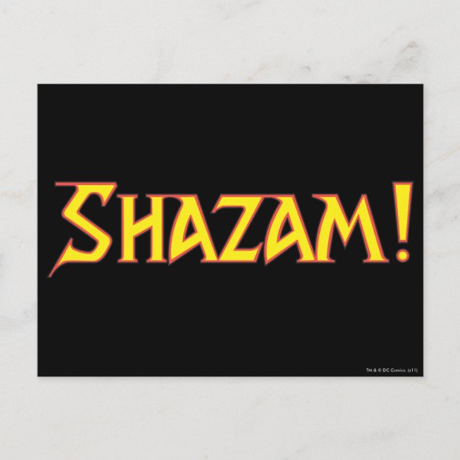 Carte Postale Logo Shazam Jaune/Rouge (Devant)