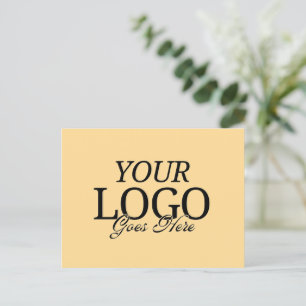 Carte Postale Logo Simple Jaune Doré Avec QR Code Business
