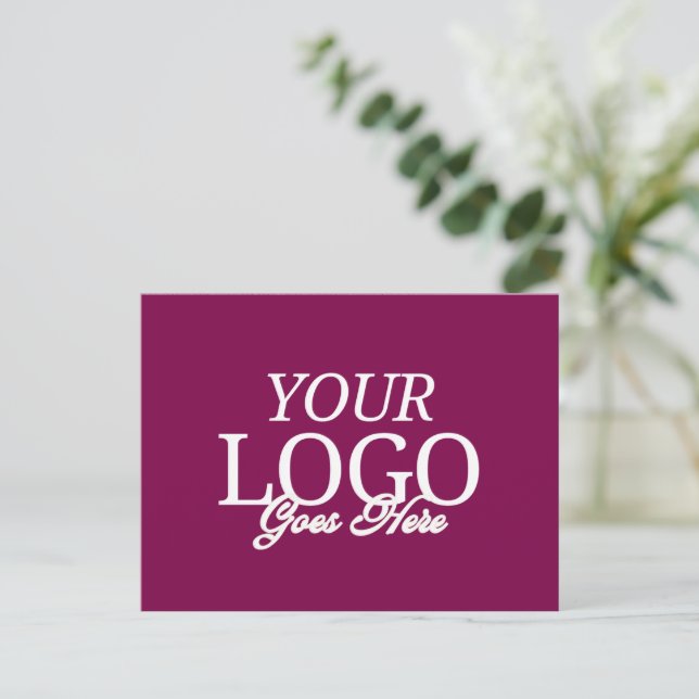 Carte Postale Logo Simple Wine Company avec QR Code Business (Debout devant)