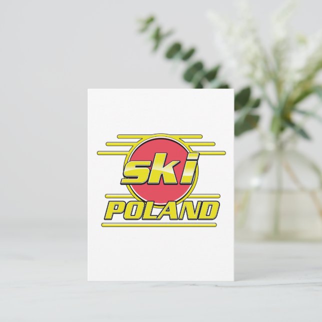 Carte Postale Logo Ski Pologne 80 (Debout devant)