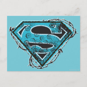 Carte Postale Logo Supergirl Barbed Wire and Flowers