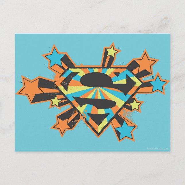 Carte Postale Logo Supergirl Colorful Stars (Devant)