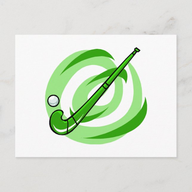 Carte Postale Logo vert de hockey sur gazon (Devant)