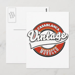Carte Postale Logo vintage de Casablanca Maroc