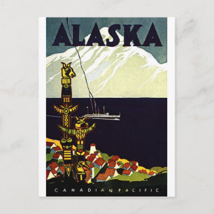 Carte Postale Logo vintage de l'Alaska