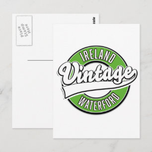 Carte Postale logo vintage de Waterford Irlande