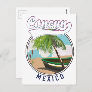 Carte Postale Logo voyage de Cancun Mexico Beach