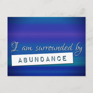 Carte Postale Loi bleue sur l'attrait Abondance Affirmation