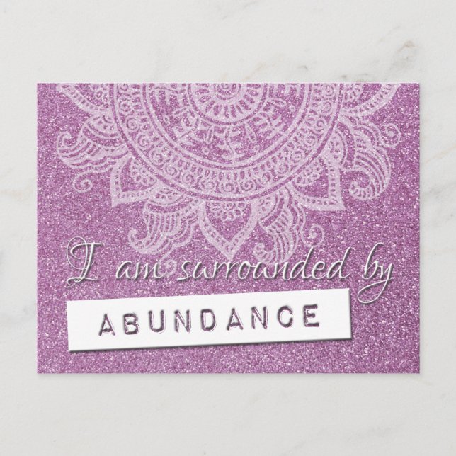 Carte Postale Loi d'Attraction Argent Richesse Yoga Citation Con (Devant)