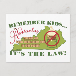 Carte Postale Loi sur la crème glacée du Kentucky