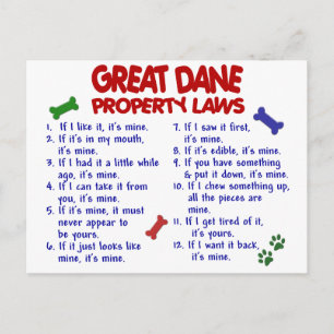 CARTE POSTALE LOI SUR LES BIENS DE GRANDE DANE 2