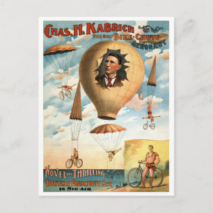 Carte Postale Loi sur les parachutes de bicyclette, 1896