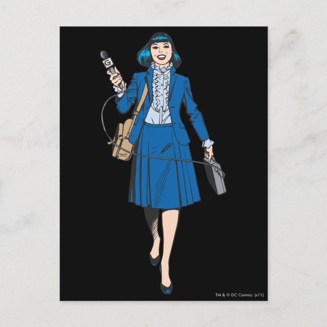 Carte Postale Lois Lane avec microphone (Devant)