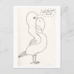 Carte Postale L'Oiseau Avec La Tête De Simpson Homer