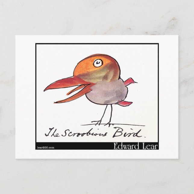 Carte Postale L'oiseau sérobile d'Edward Lear (Devant)