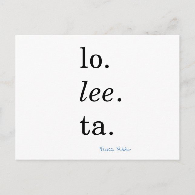 Carte Postale Lolita - Vladimir Nabokov (Devant)