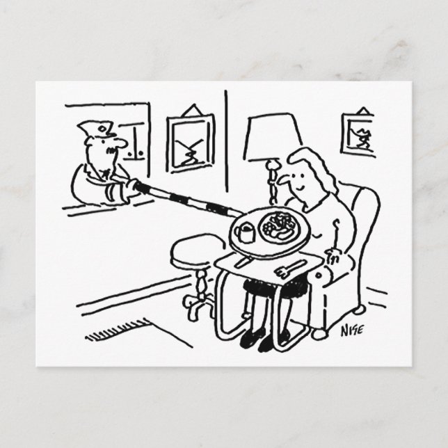 Carte Postale Lollipop Man sert de la nourriture à partir de sa  (Devant)