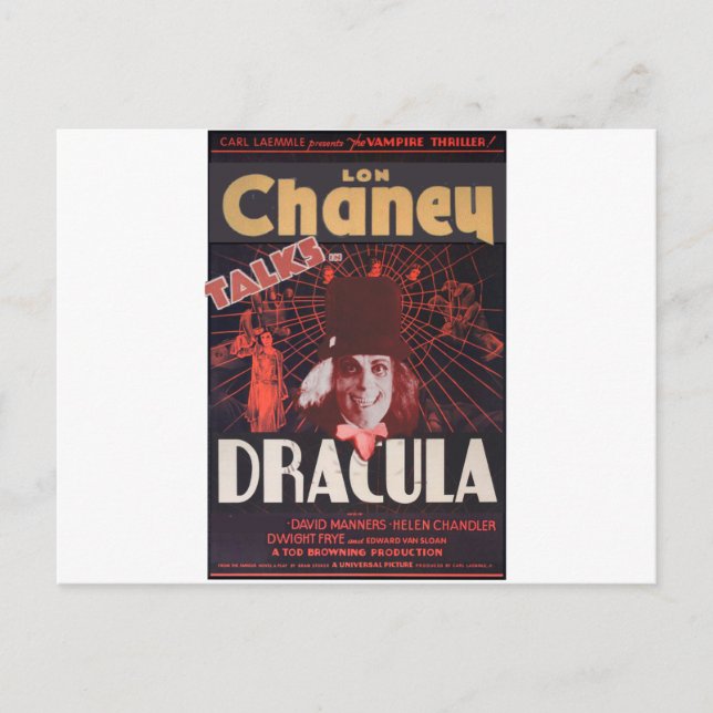 Carte Postale Lon Chaney et Dracula (Devant)