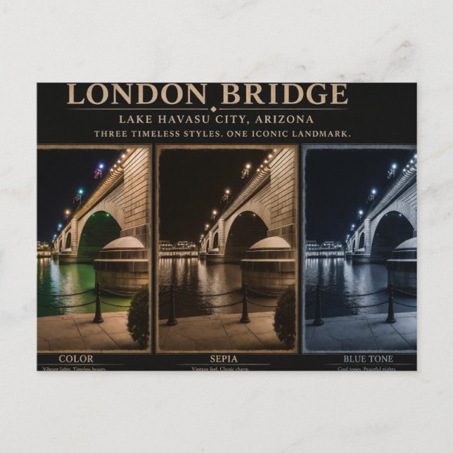 Carte Postale London Bridge at Night (Devant)