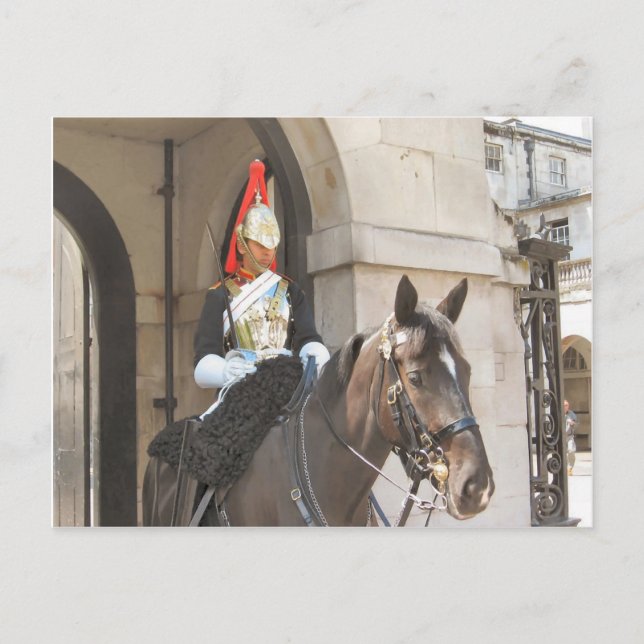 Carte Postale London, sentinelle montée à Whitehall (Devant)