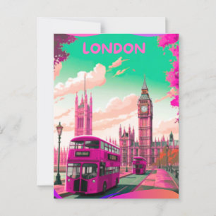 Carte Postale London Travel Postcard Art, London Travel Art, Ang