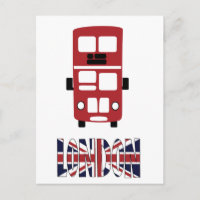 Carte postale Londres à deux étages rouge