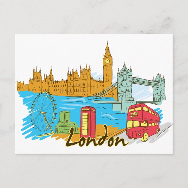 Carte Postale Londres Angleterre Cité mondiale (Devant)