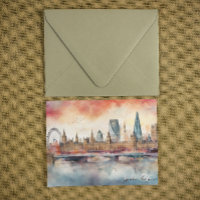 Londres Angleterre City Silhouette Aquarelle Peint