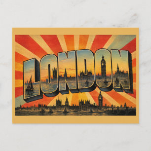 Carte Postale Londres Angleterre Gothique Rivière Art Vintage