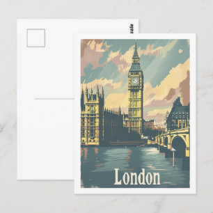 Carte Postale Londres Angleterre Royaume-Uni célèbre Vintage voy