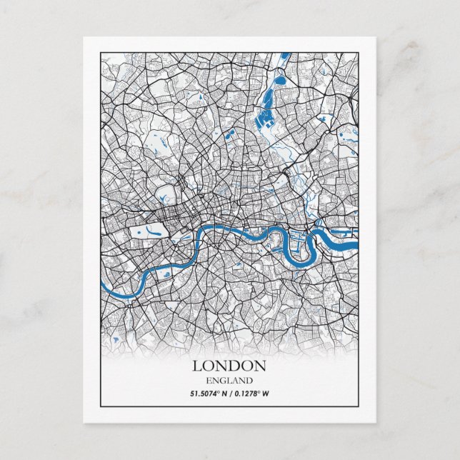Carte Postale Londres Angleterre Royaume-Uni City Plan Voyage (Devant)