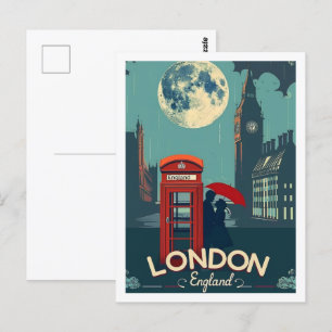 Carte Postale Londres Angleterre Royaume-Uni Vintage célèbre Tra