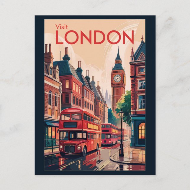 Carte Postale Londres Angleterre Travel Art Vintage (Devant)